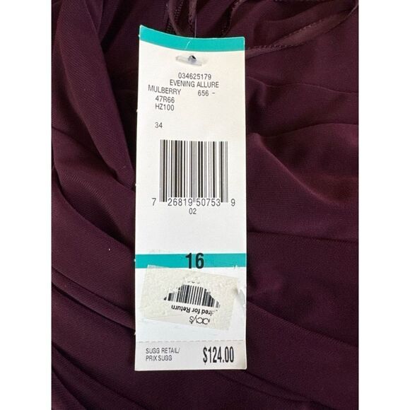 Burgundy Halter Dress Women's Size 16 Twist Front Flowy Jones New York - Picture 8 of 9